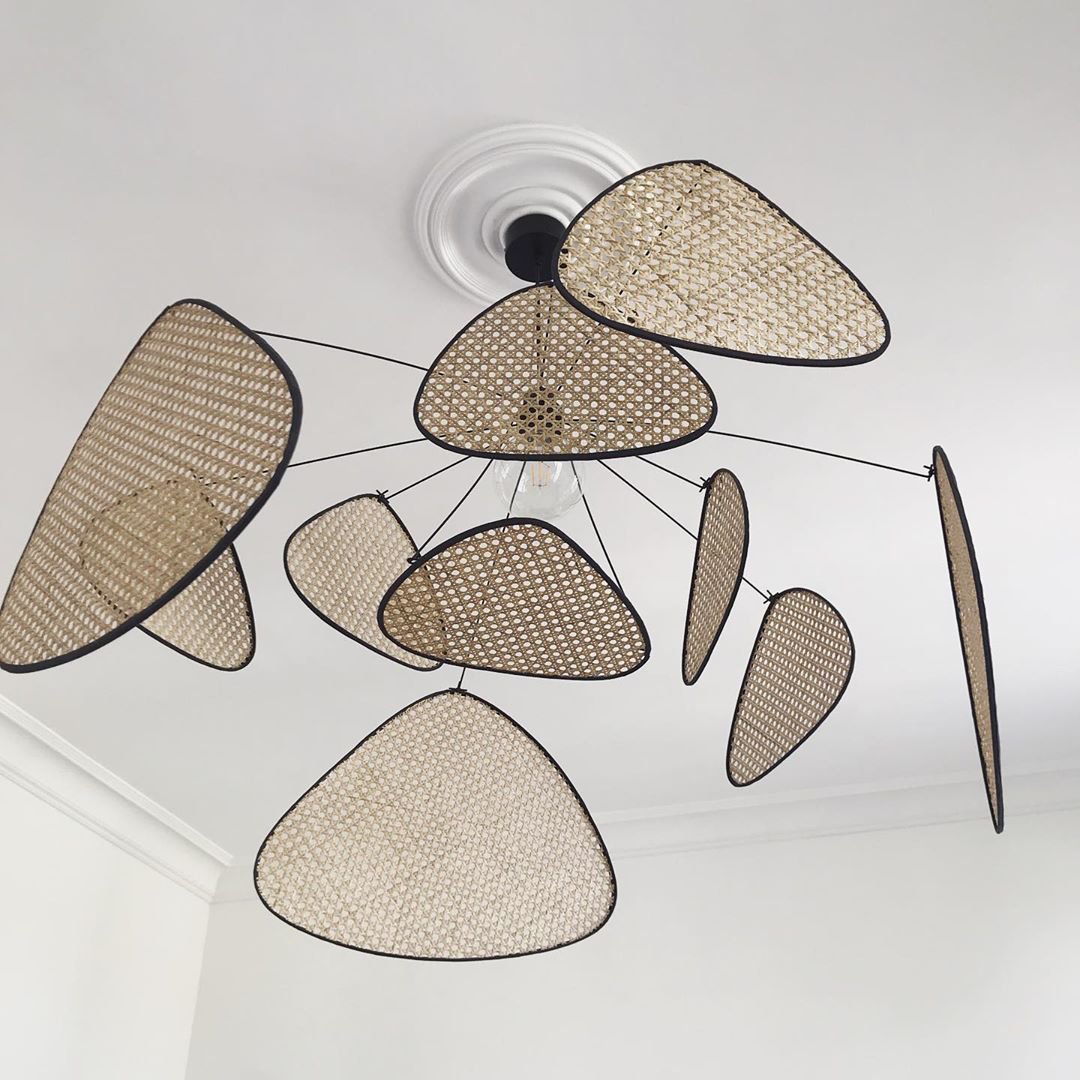 Lostel Lustre Écran Cannage Suspension Rétro-Cielum