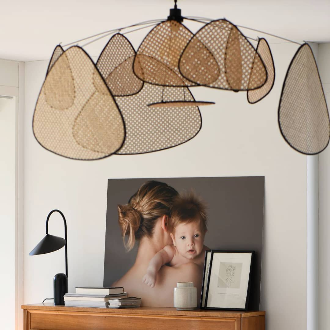 Lostel Lustre Écran Cannage Suspension Rétro-Cielum