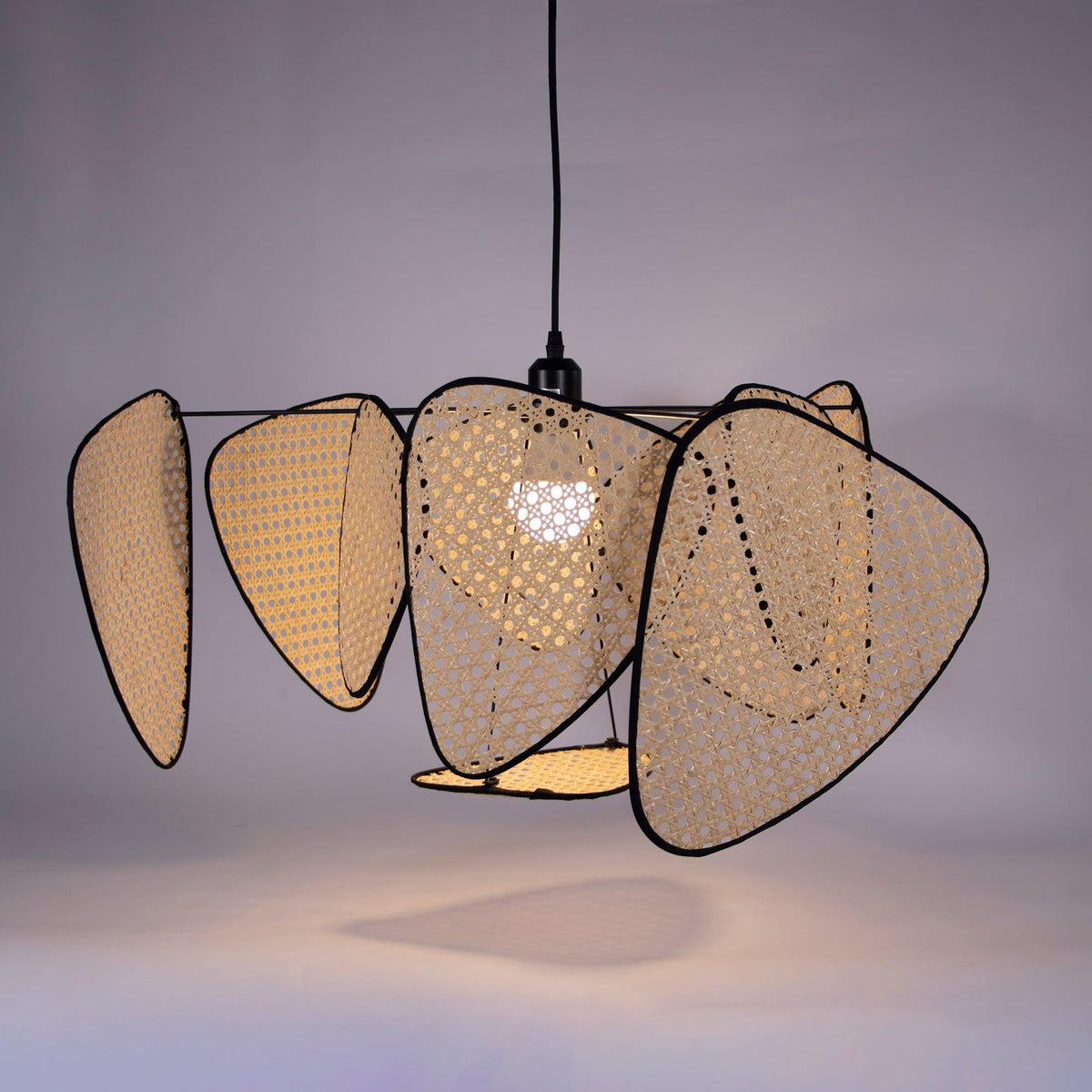 Lostel Lustre Écran Cannage Suspension Rétro-Cielum