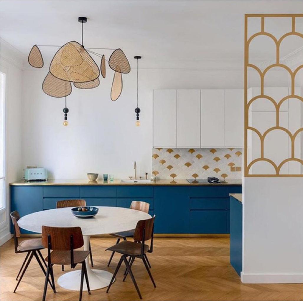 Lostel Lustre Écran Cannage Suspension Rétro-Cielum