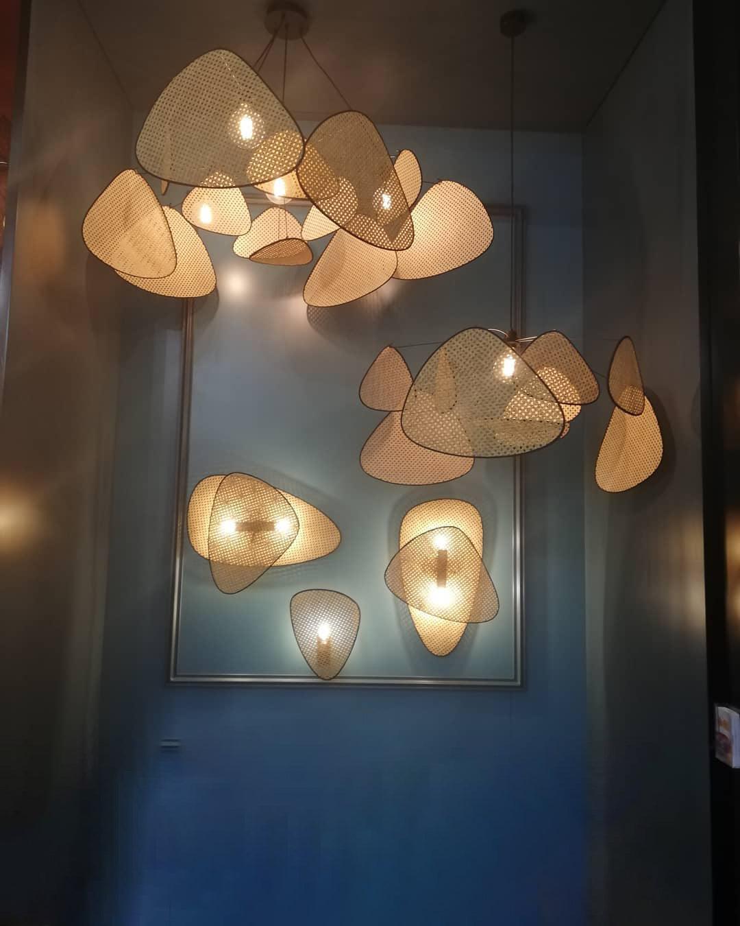 Lostel Lustre Écran Cannage Suspension Rétro-Cielum