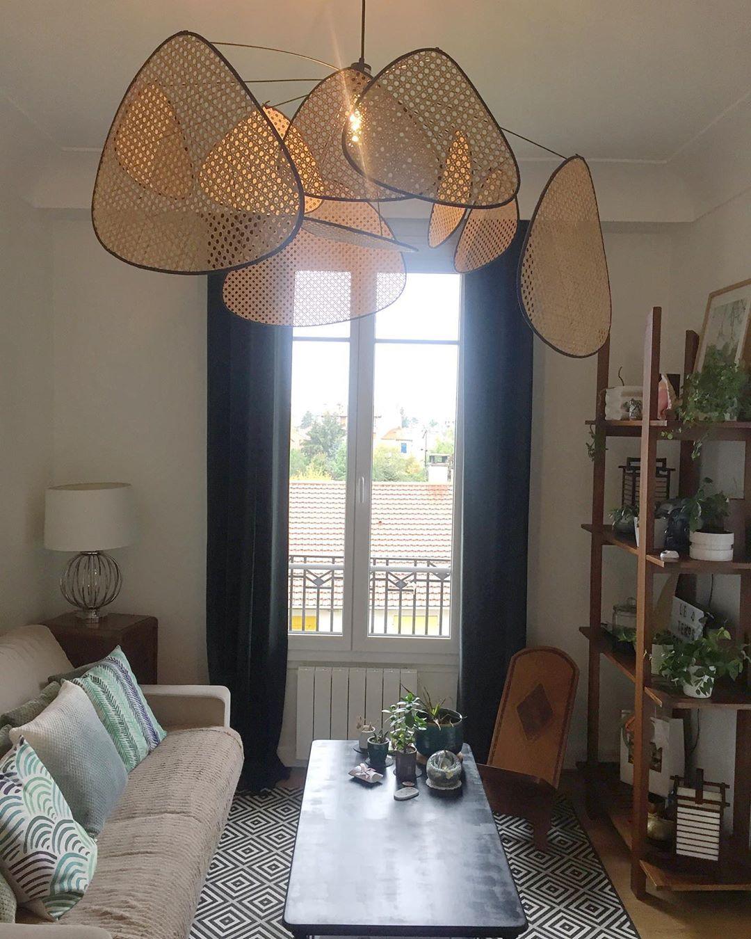 Lostel Lustre Écran Cannage Suspension Rétro-Cielum