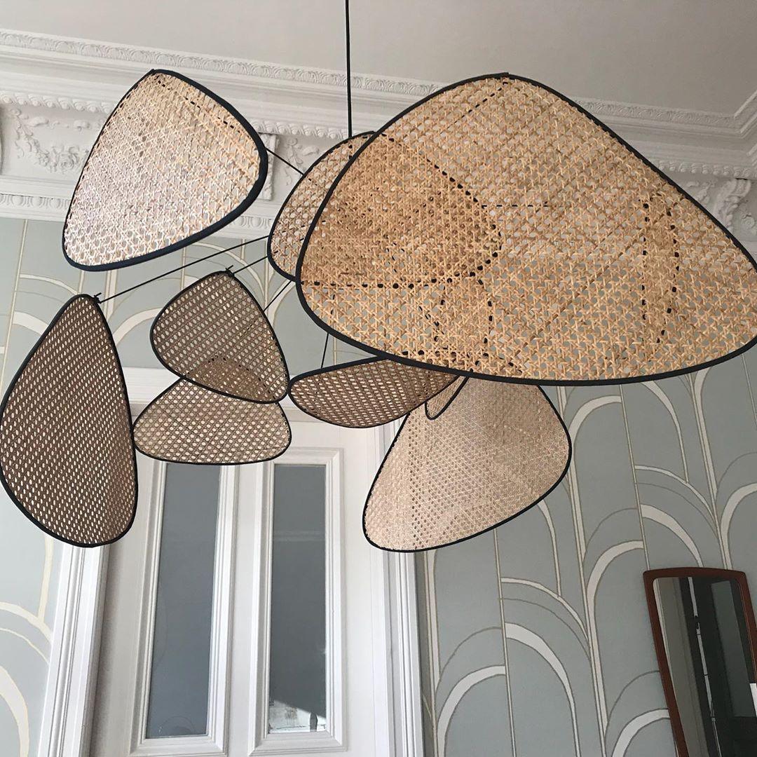 Lostel Lustre Écran Cannage Suspension Rétro-Cielum