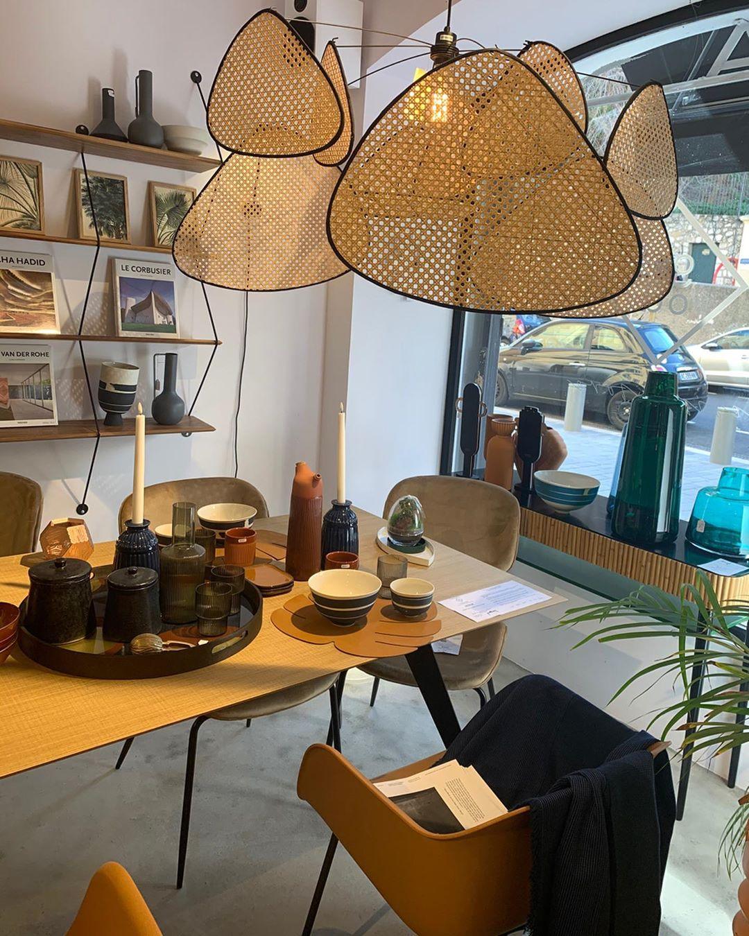 Lostel Lustre Écran Cannage Suspension Rétro-Cielum