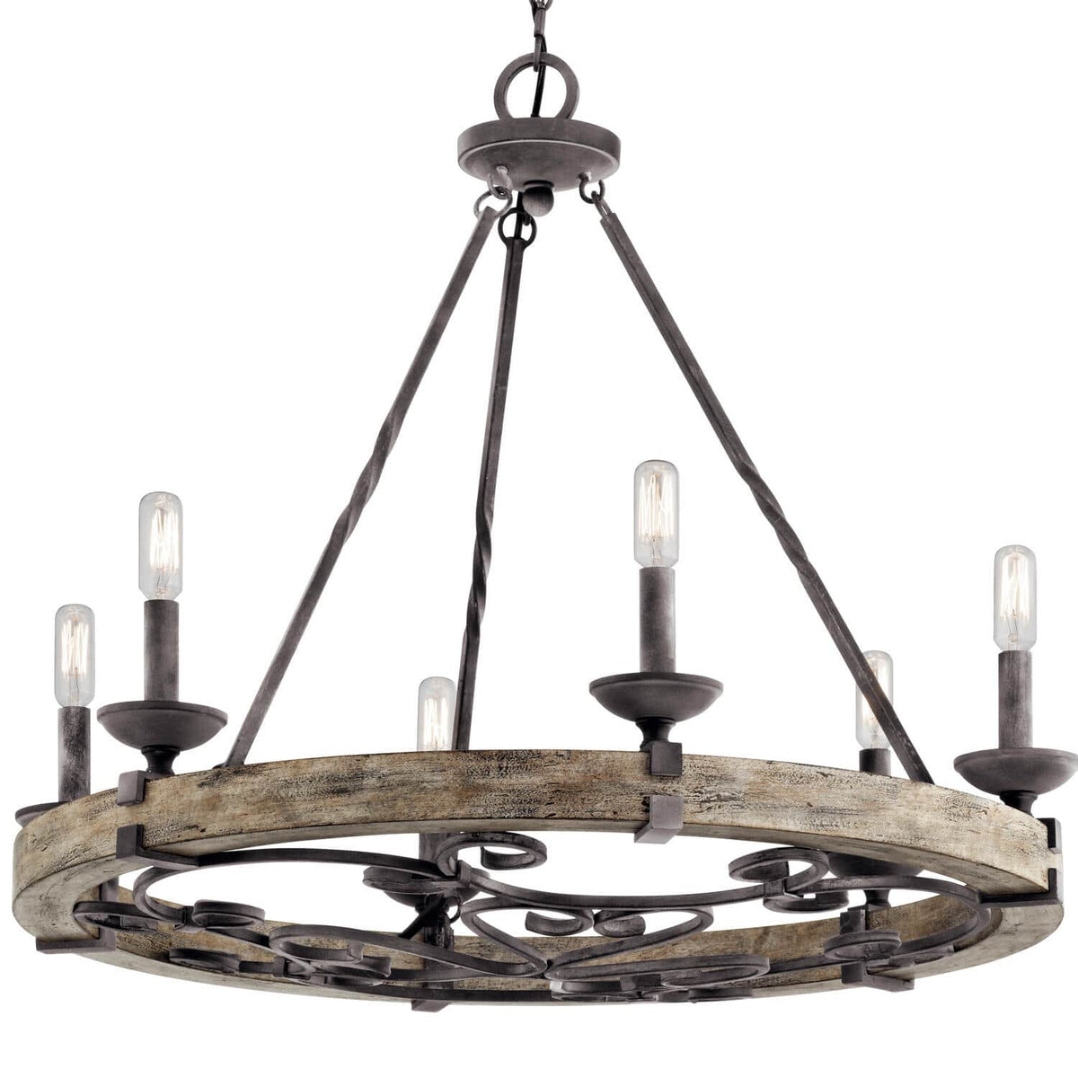 Evtalen Ancien Industriel Bois Métal Lustre