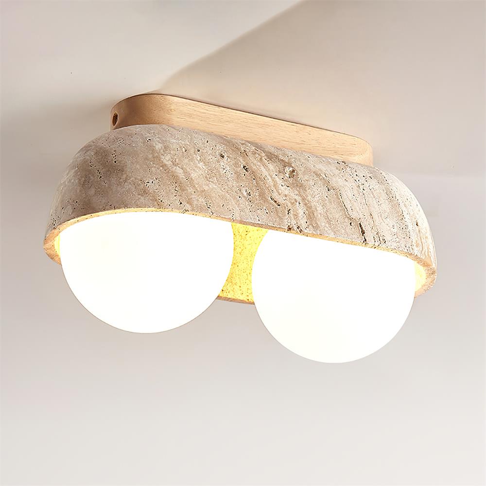 Ritta Ceiling Light Travertine Rectangular-Neutral Decor
