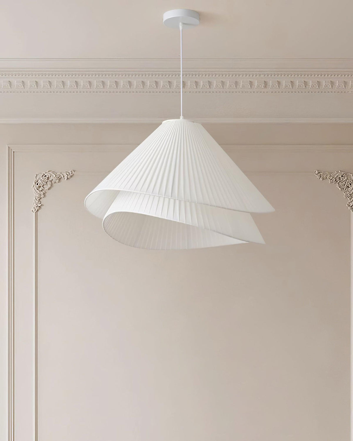 Tempo Pleated Pendant Light-Neutral Decor