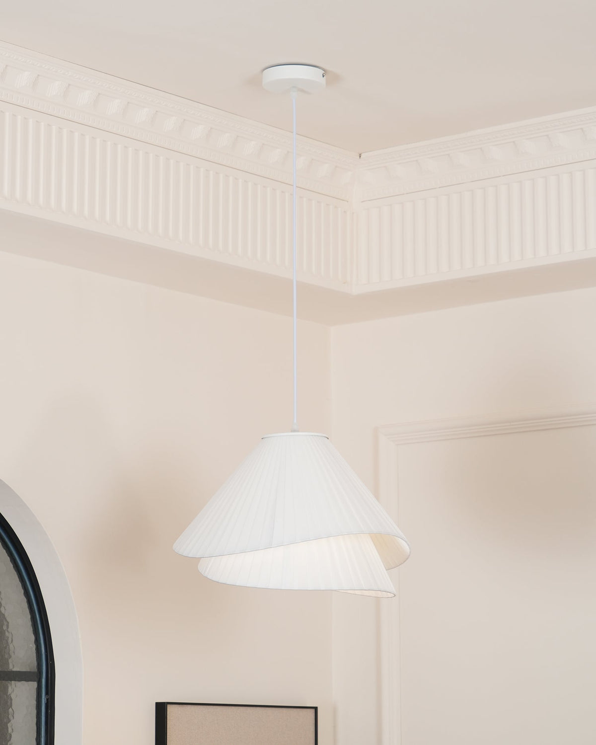 Tempo Pleated Pendant Light-Neutral Decor
