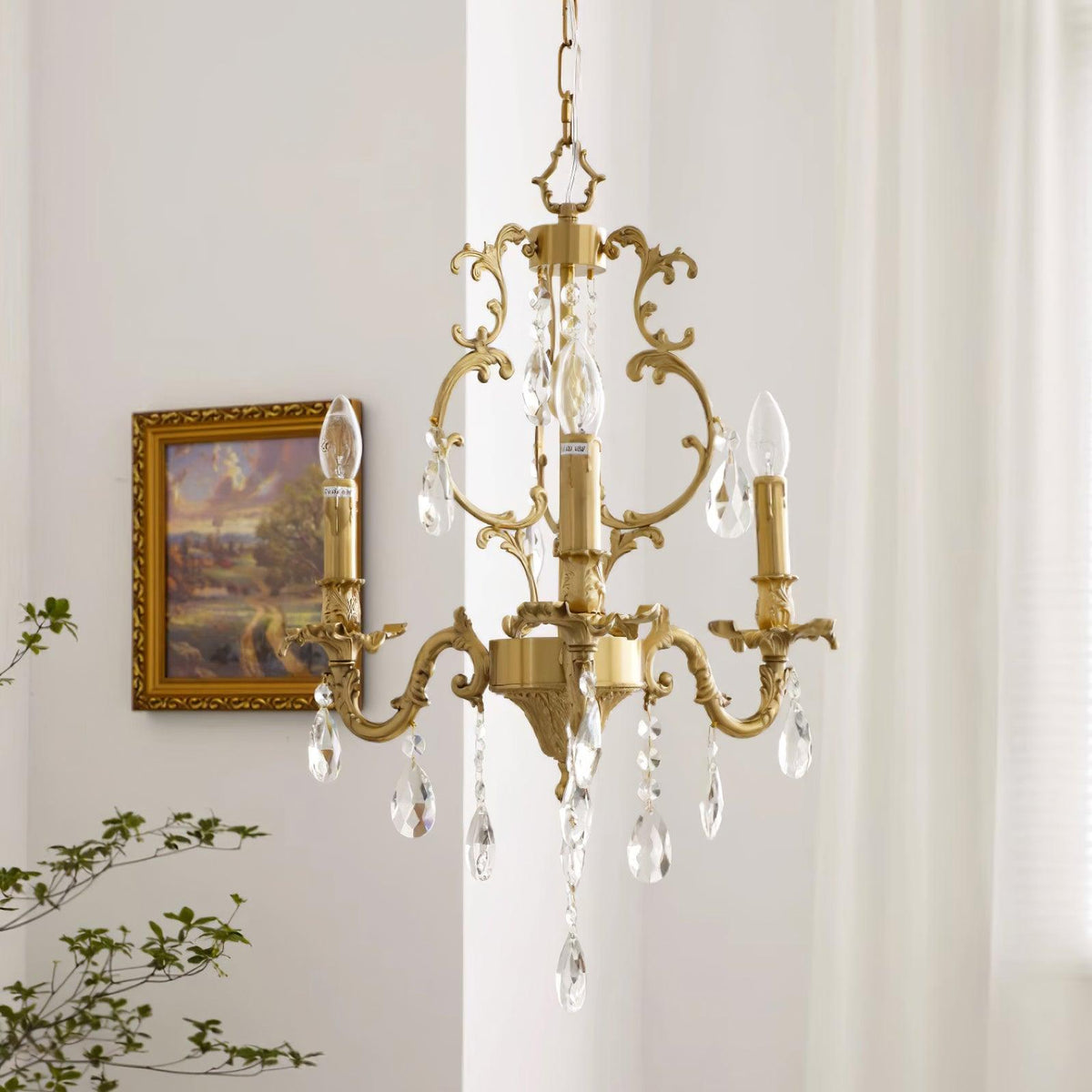 Ella Chandelier Classic Brass Crystal-Neutral Decor