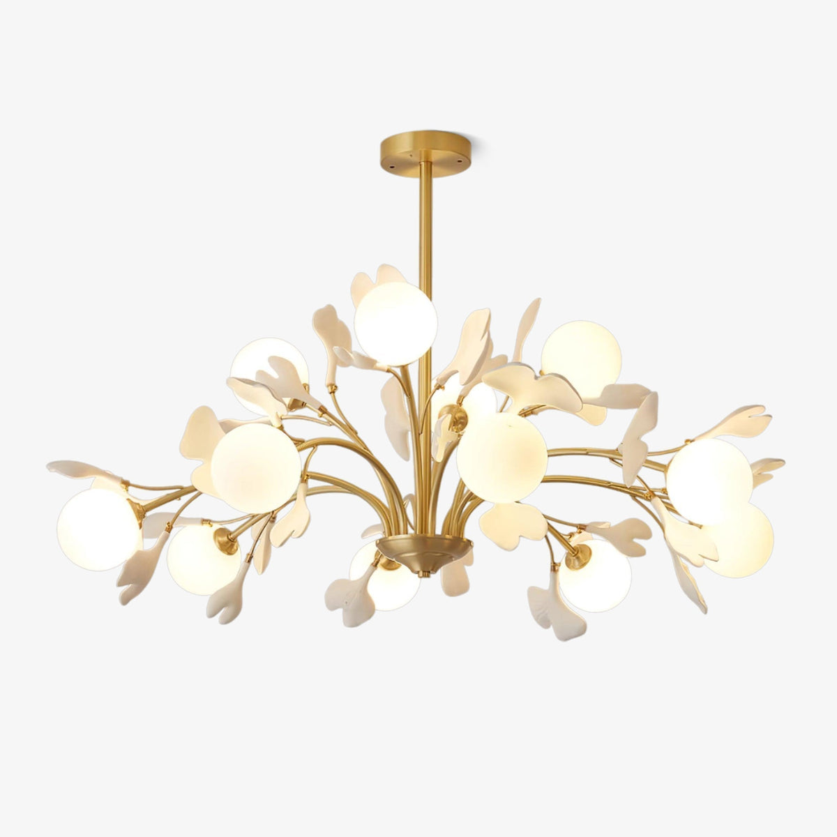 Teveno Lustre Feuille de Ginkgo Laiton Verre-Cielum