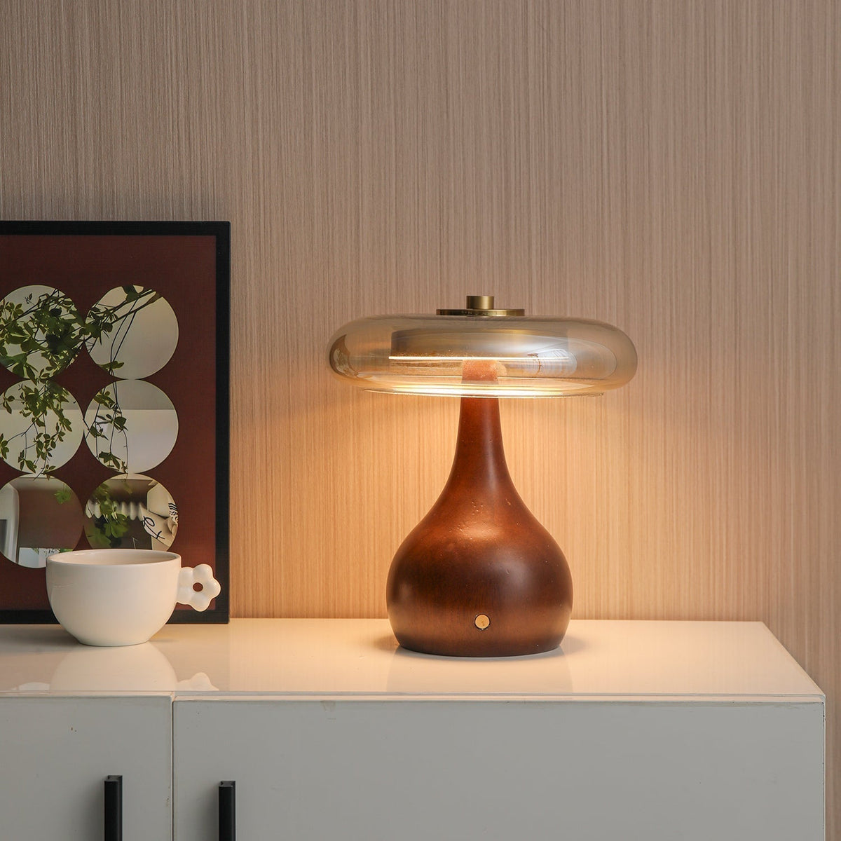 Airdes Bois Vintage Lampe de Table