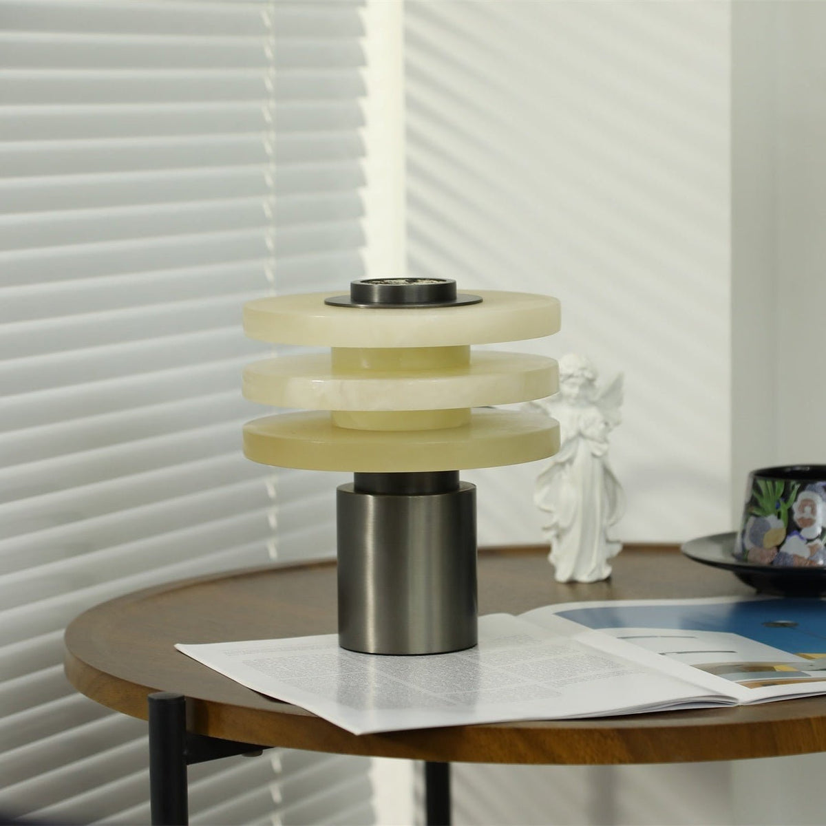 Pryt Lampe de Table en Albâtre Obélisque