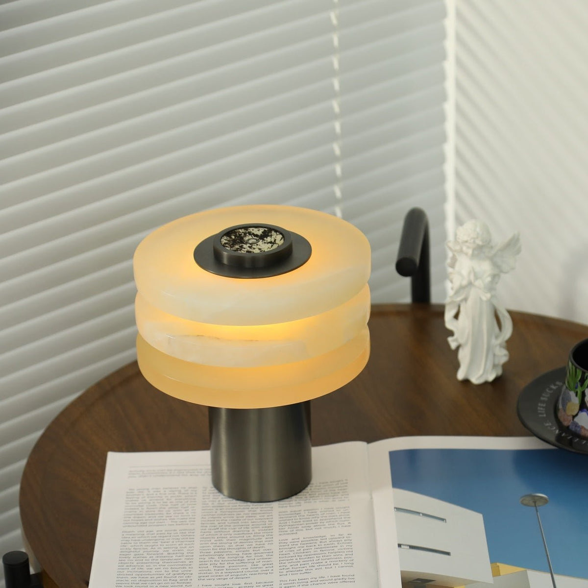 Pryt Lampe de Table en Albâtre Obélisque