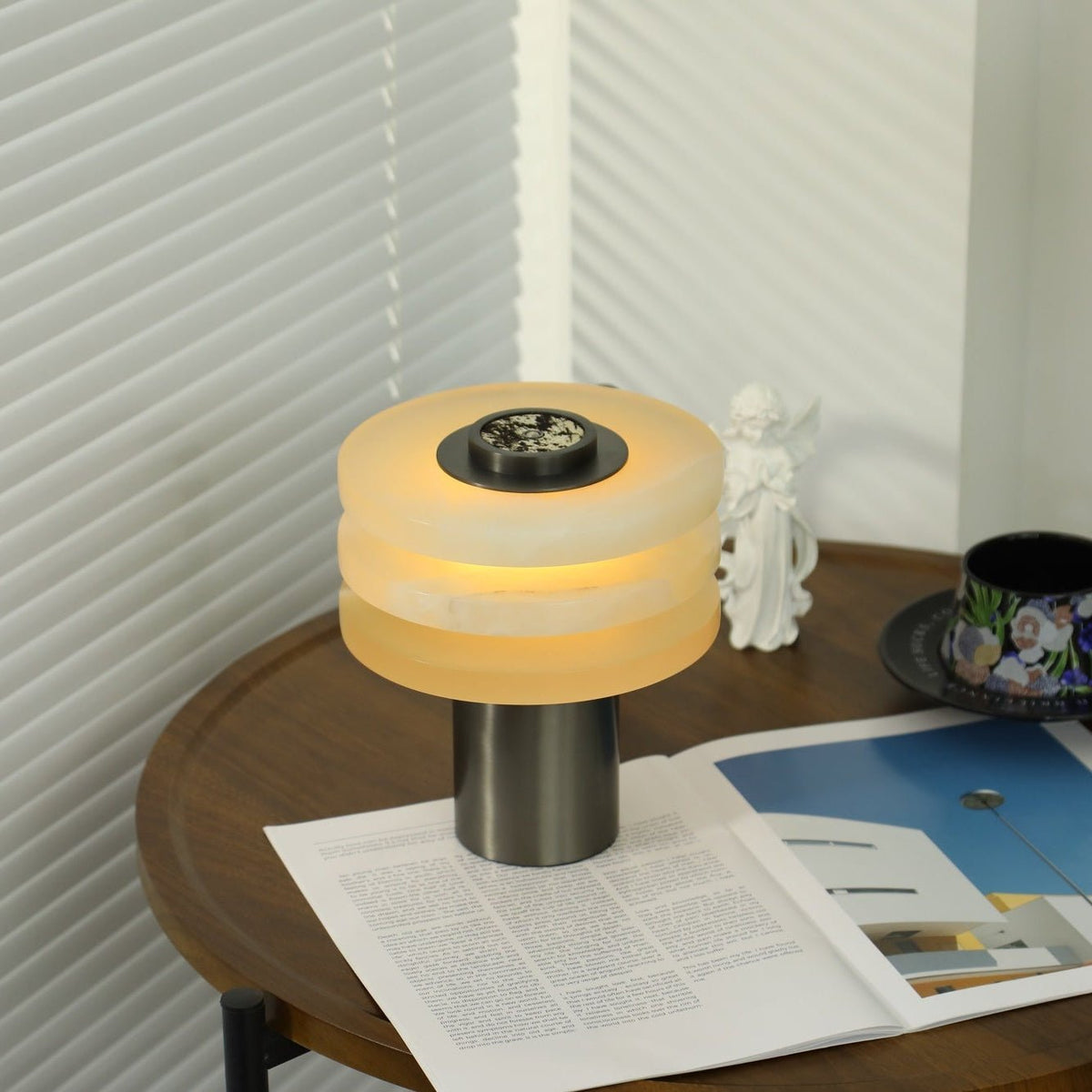 Pryt Lampe de Table en Albâtre Obélisque
