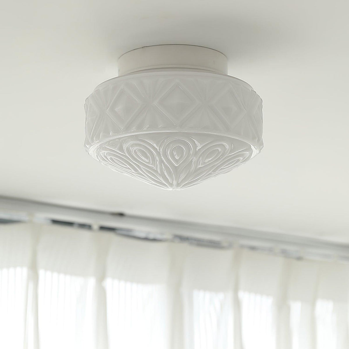 Evale Frosted Glass Flush Mount Ceiling Light-Neutral Decor