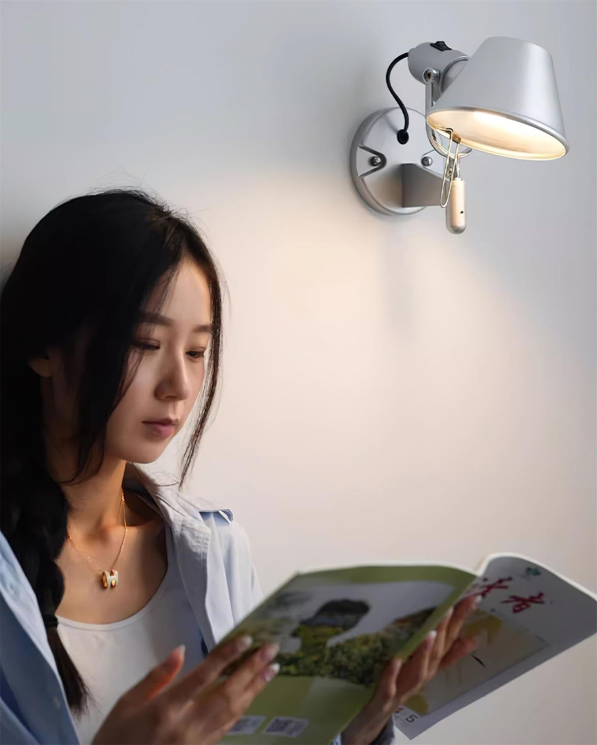 Wall Lamp Metal Body Conical Shade Adjustable Modern Minimalist-Neutral Decor