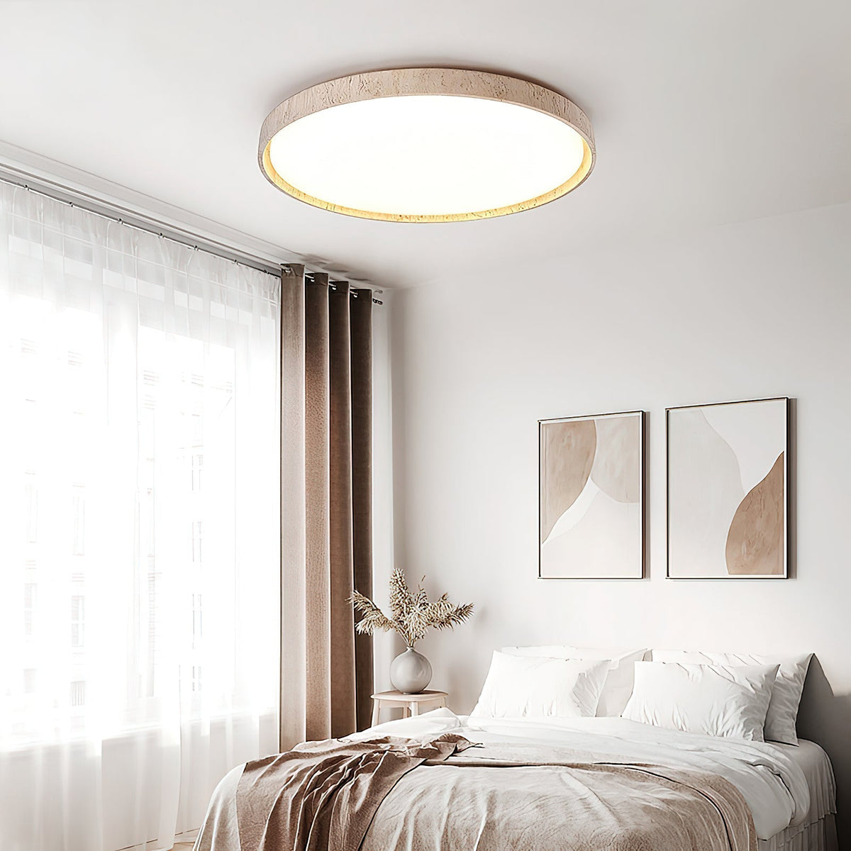 Tarivenx Lampe de Plafond Ronde Travertin Minimaliste Moderne-Cielum