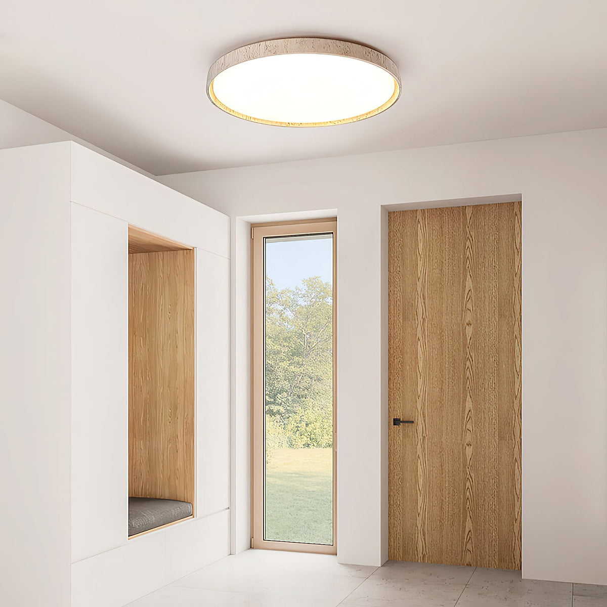 Tarivenx Lampe de Plafond Ronde Travertin Minimaliste Moderne-Cielum