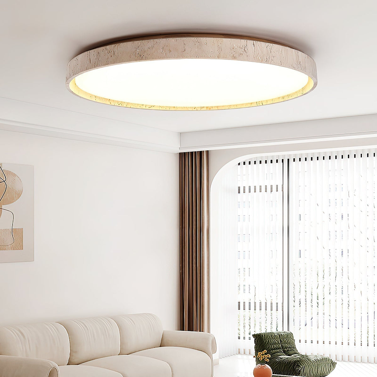 Tarivenx Lampe de Plafond Ronde Travertin Minimaliste Moderne-Cielum