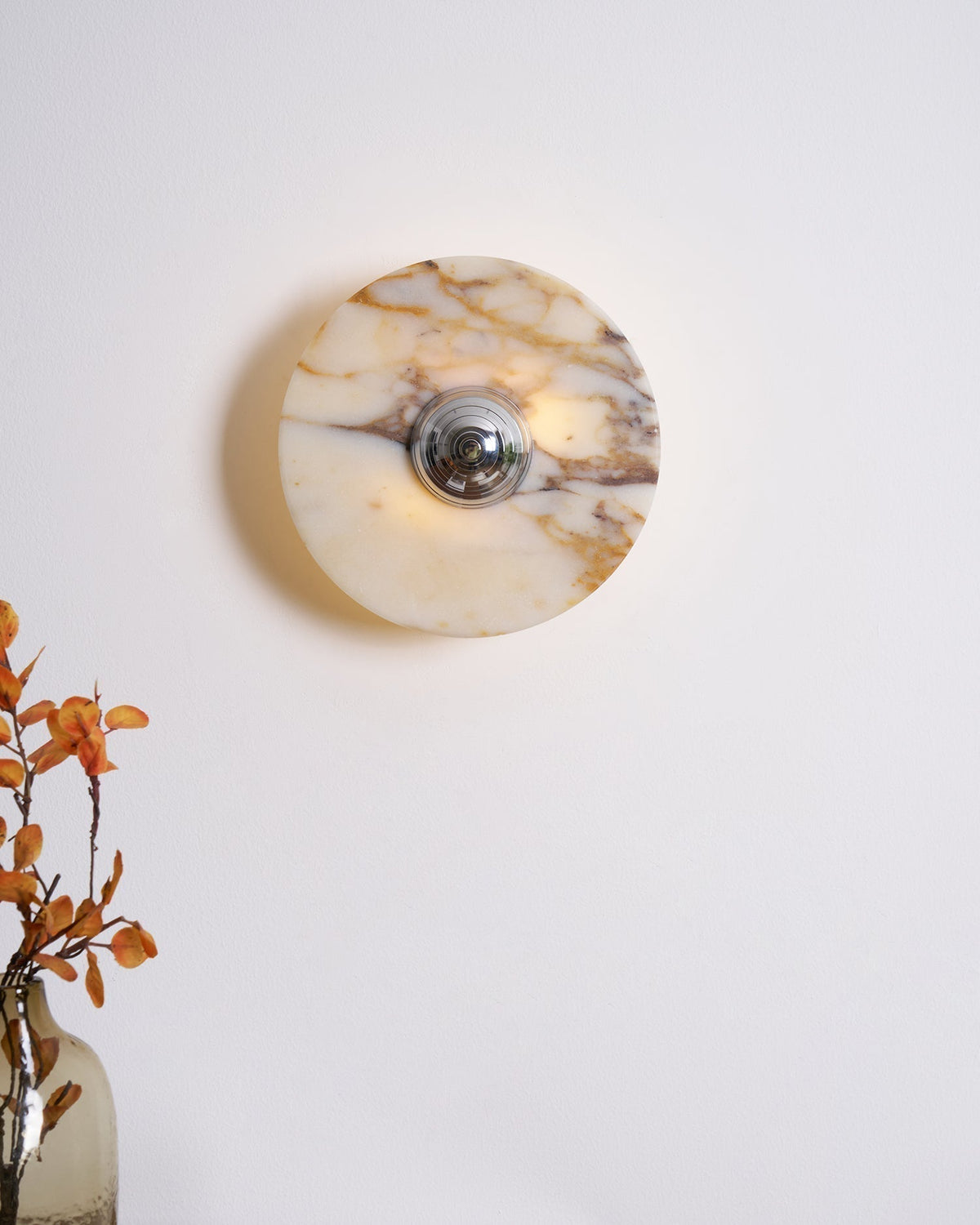Wall Lamp Marble Disc LED Modern Light Fixture Multiple Colors-Neutral Decor