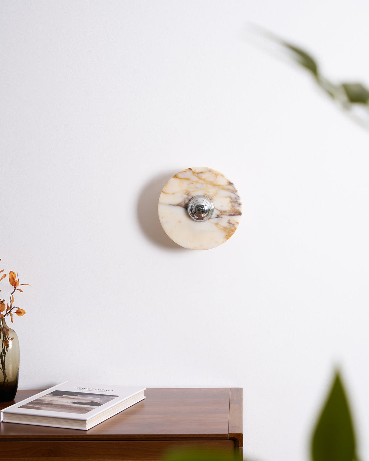 Wall Lamp Marble Disc LED Modern Light Fixture Multiple Colors-Neutral Decor