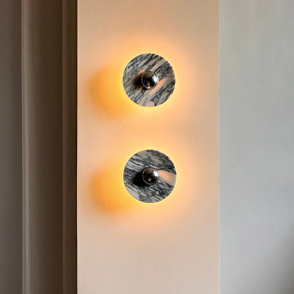 Wall Lamp Marble Disc LED Modern Light Fixture Multiple Colors-Neutral Decor