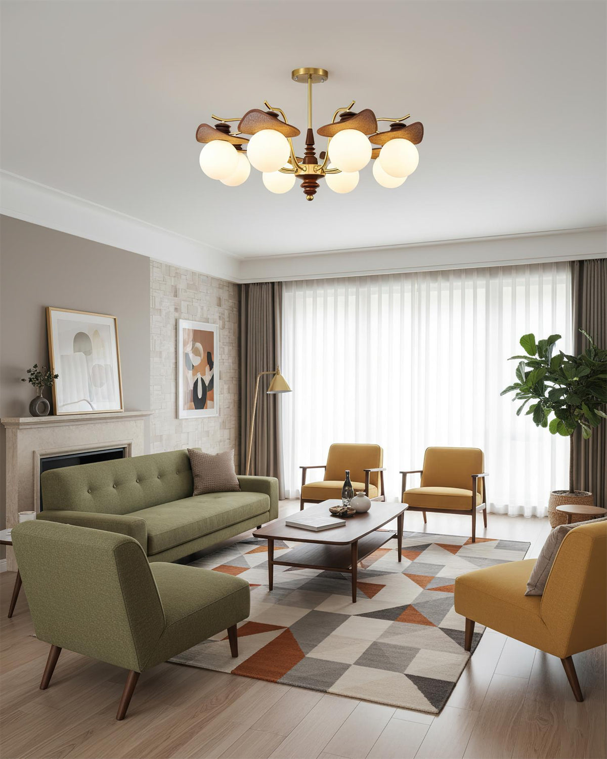 Bois-Globe Lustre