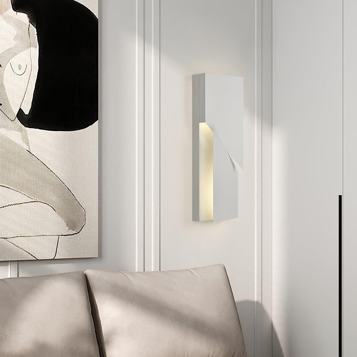 Wall Lamp 3D Geometric Panels Layered Light Art Remote Dimming Modern-Neutral Decor