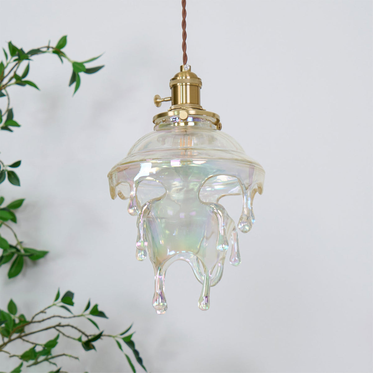 Pendant Lamp Iridescent Water Drop Shade Artistic Glow Contemporary-Neutral Decor