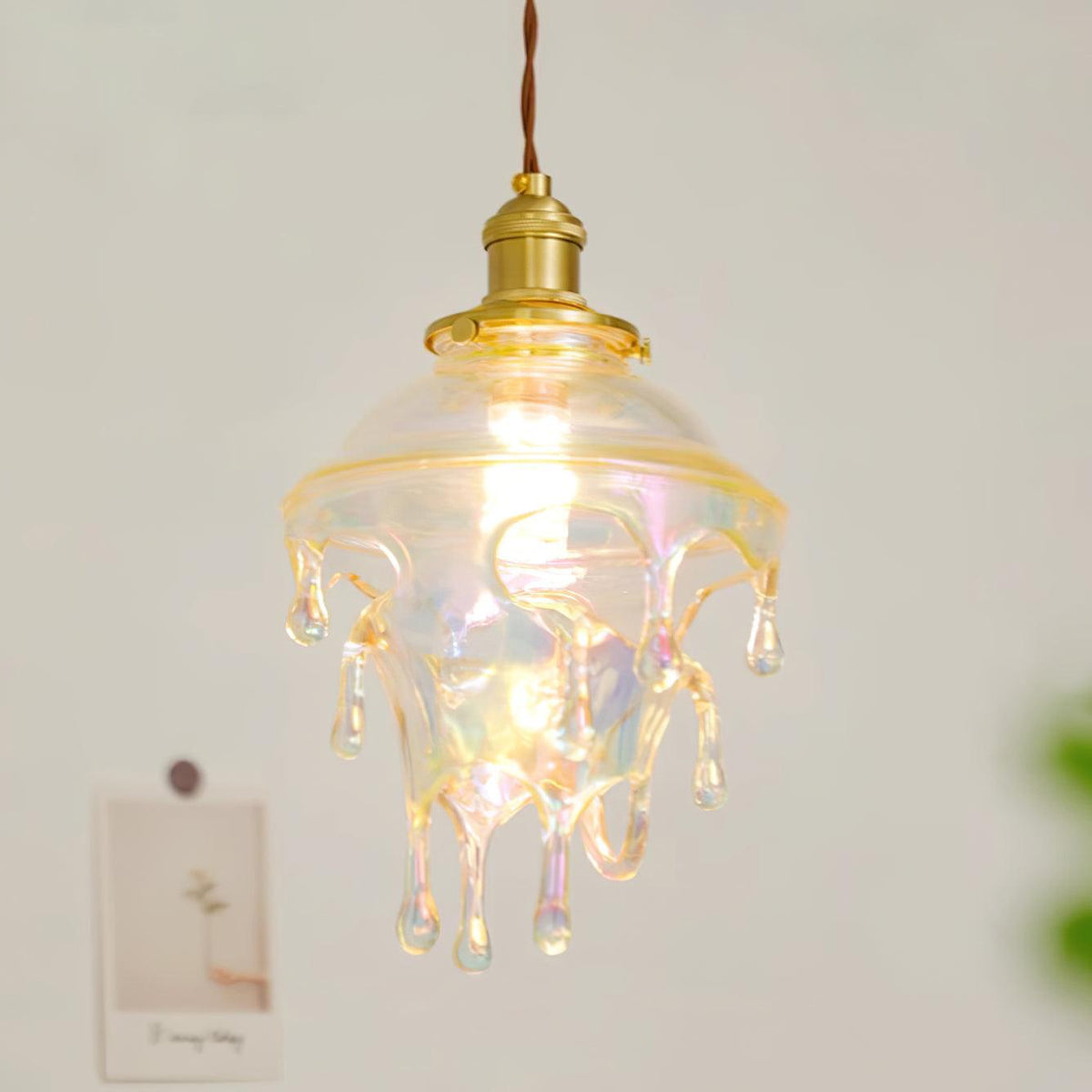 Pendant Lamp Iridescent Water Drop Shade Artistic Glow Contemporary-Neutral Decor