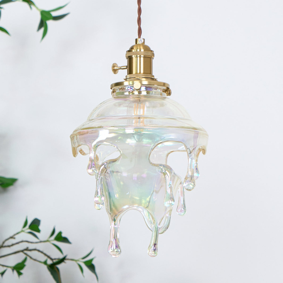 Pendant Lamp Iridescent Water Drop Shade Artistic Glow Contemporary-Neutral Decor