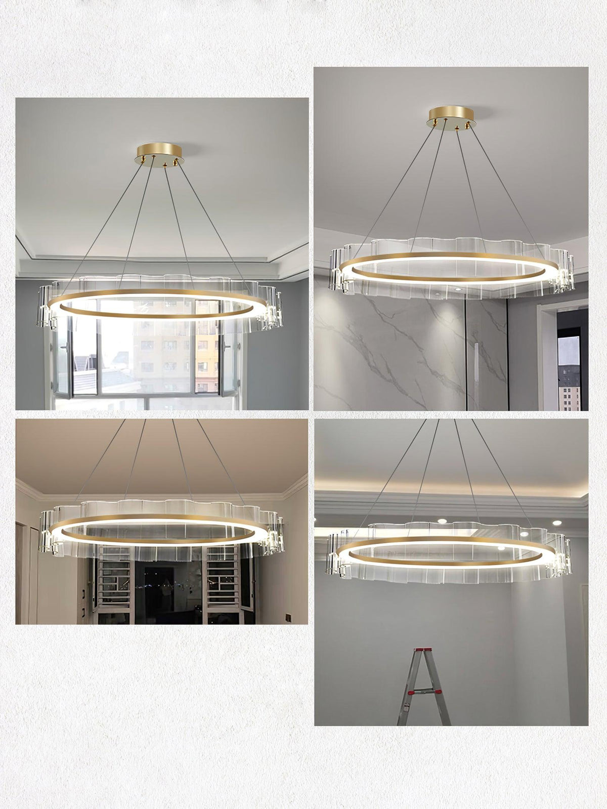 Acoustic Lustre en Verre Luxueux Moderne