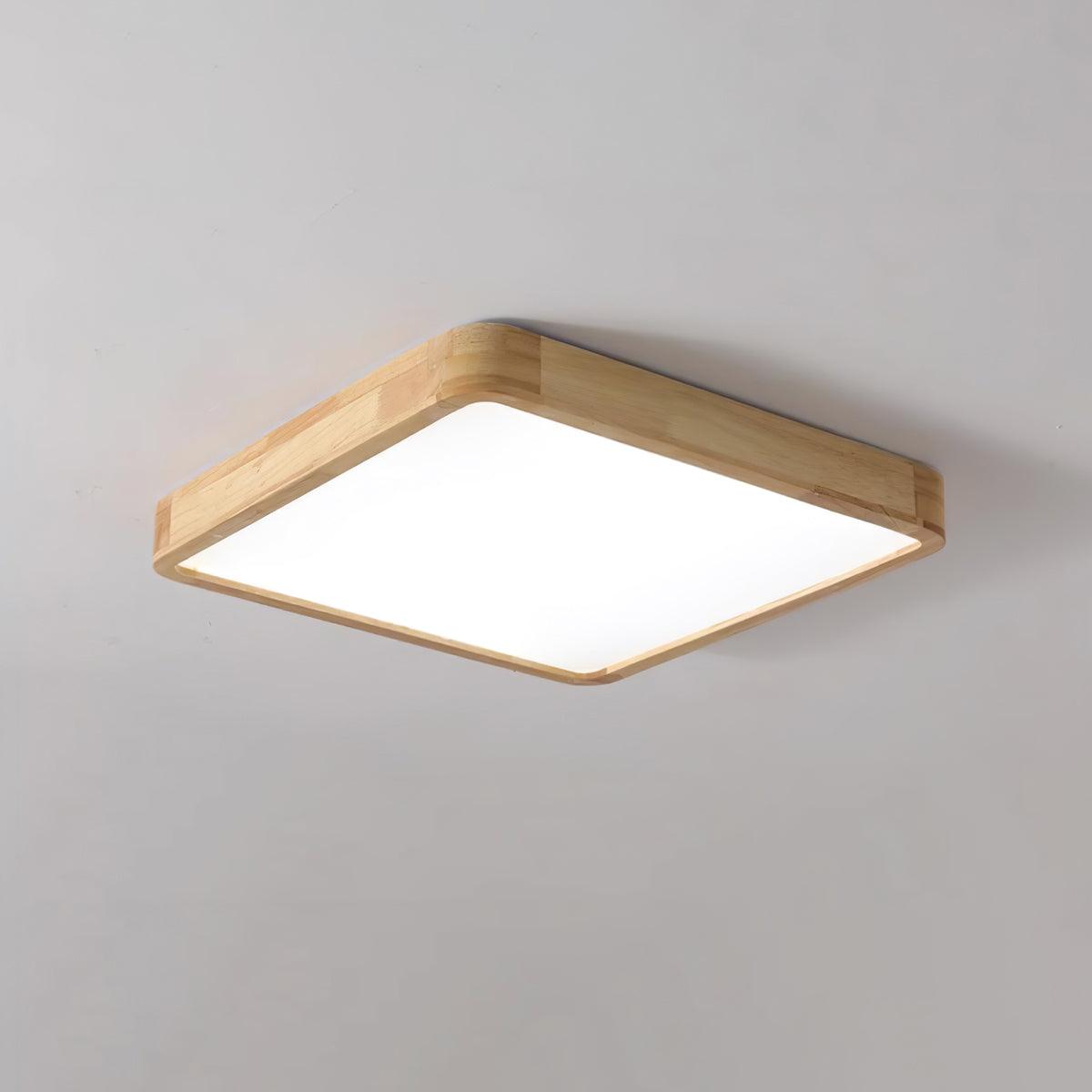 Keveny Lumière Plafonnière Géométrique en Bois LED-Cielum