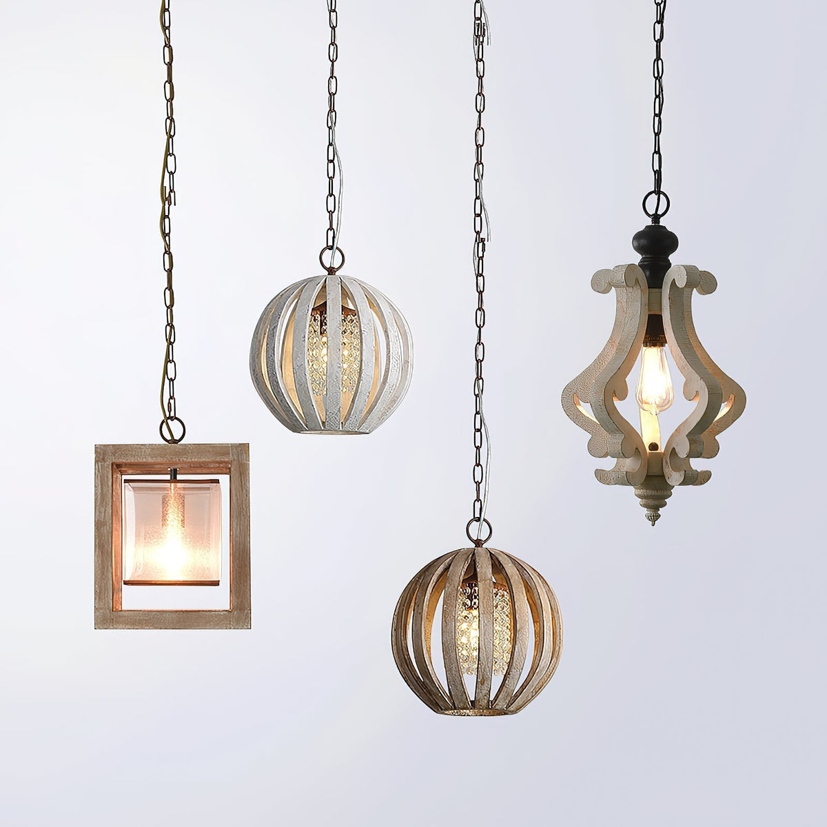 Sylaette Suspension en Bois Globe