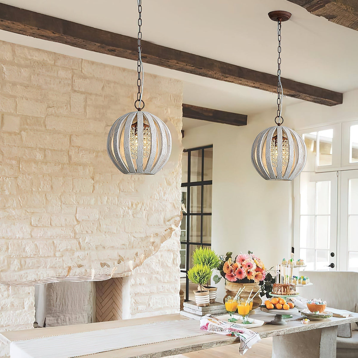 Sylaette Suspension en Bois Globe