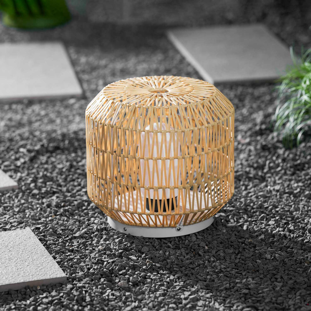 Detail shot of the lamp's base and power source option.