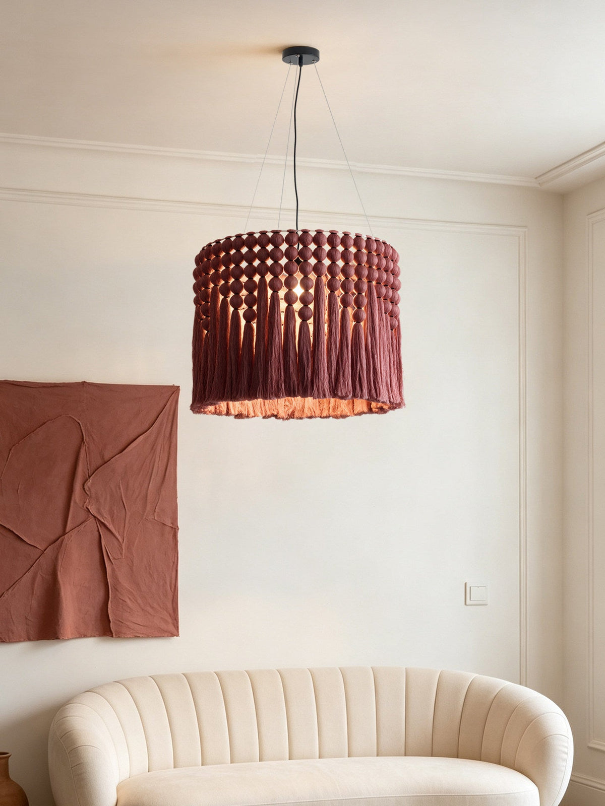 Verleigh Suspension En Macramé À Franges