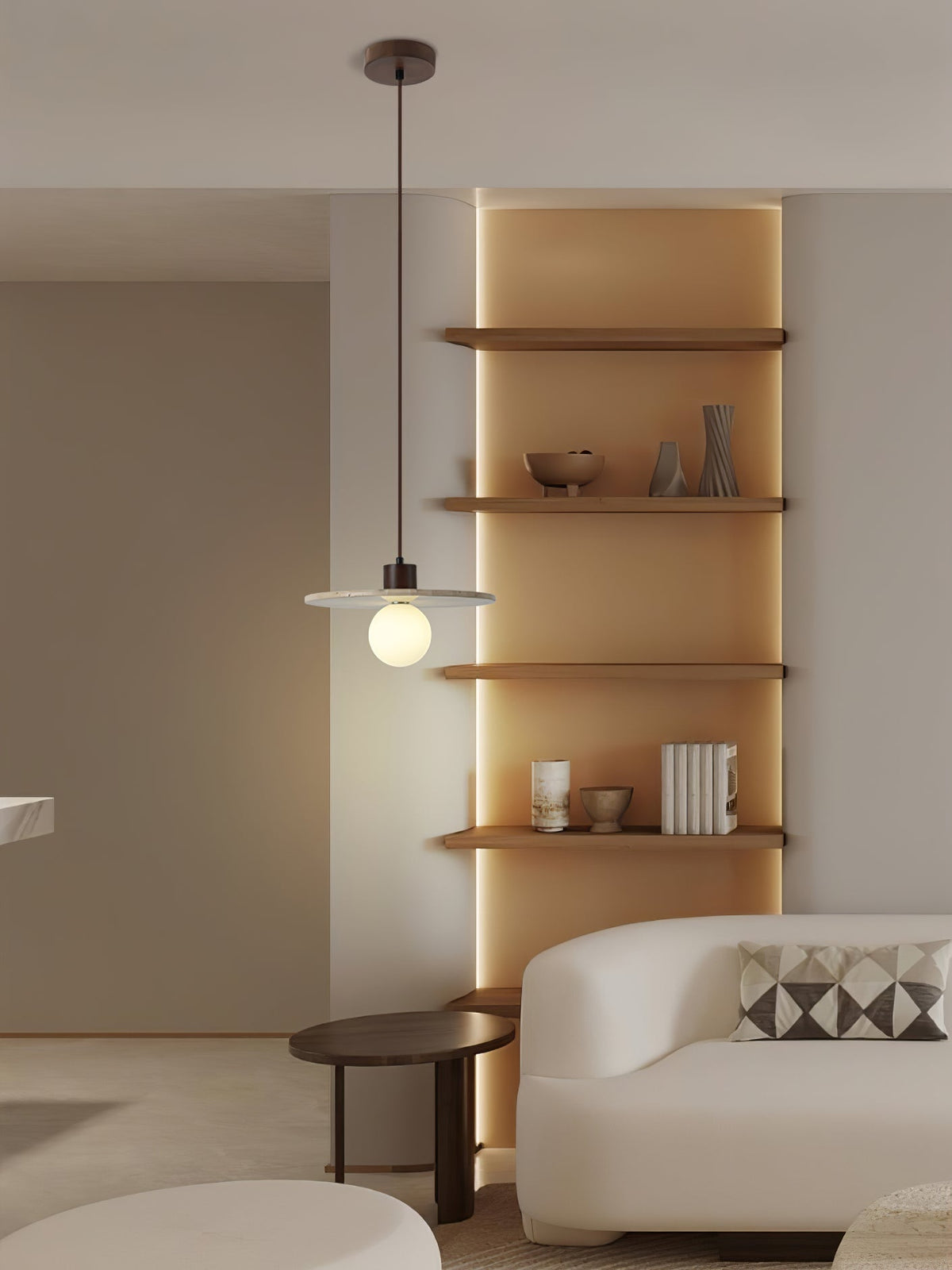 Ritta Travertine Pendant Light Six Style-Neutral Decor