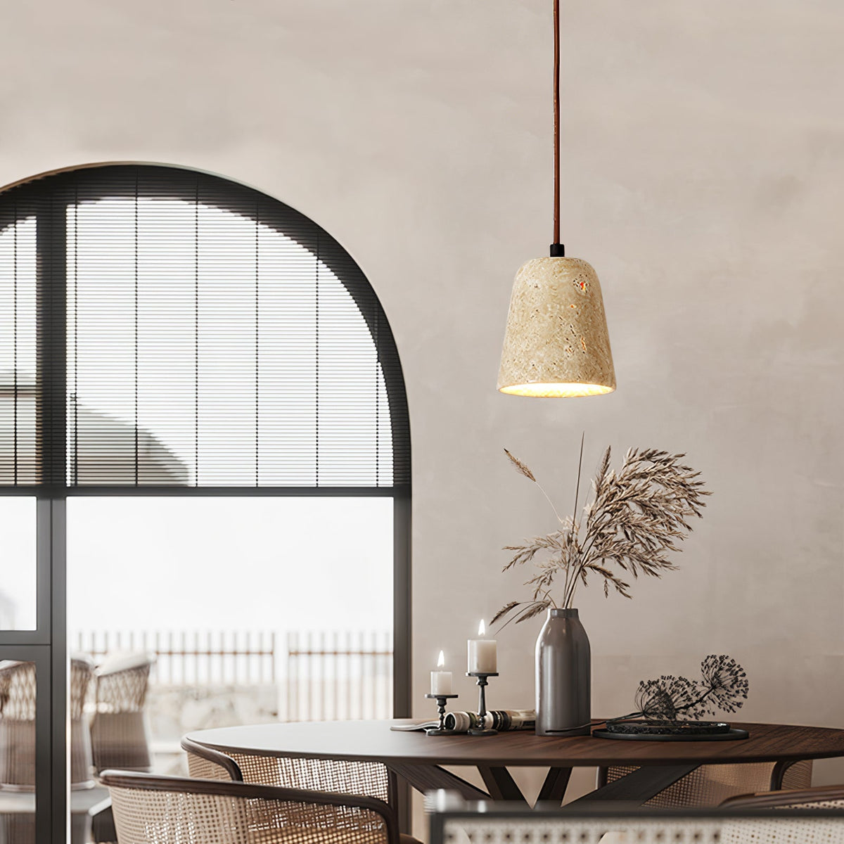 Ritta Travertine Pendant Light Six Style-Neutral Decor