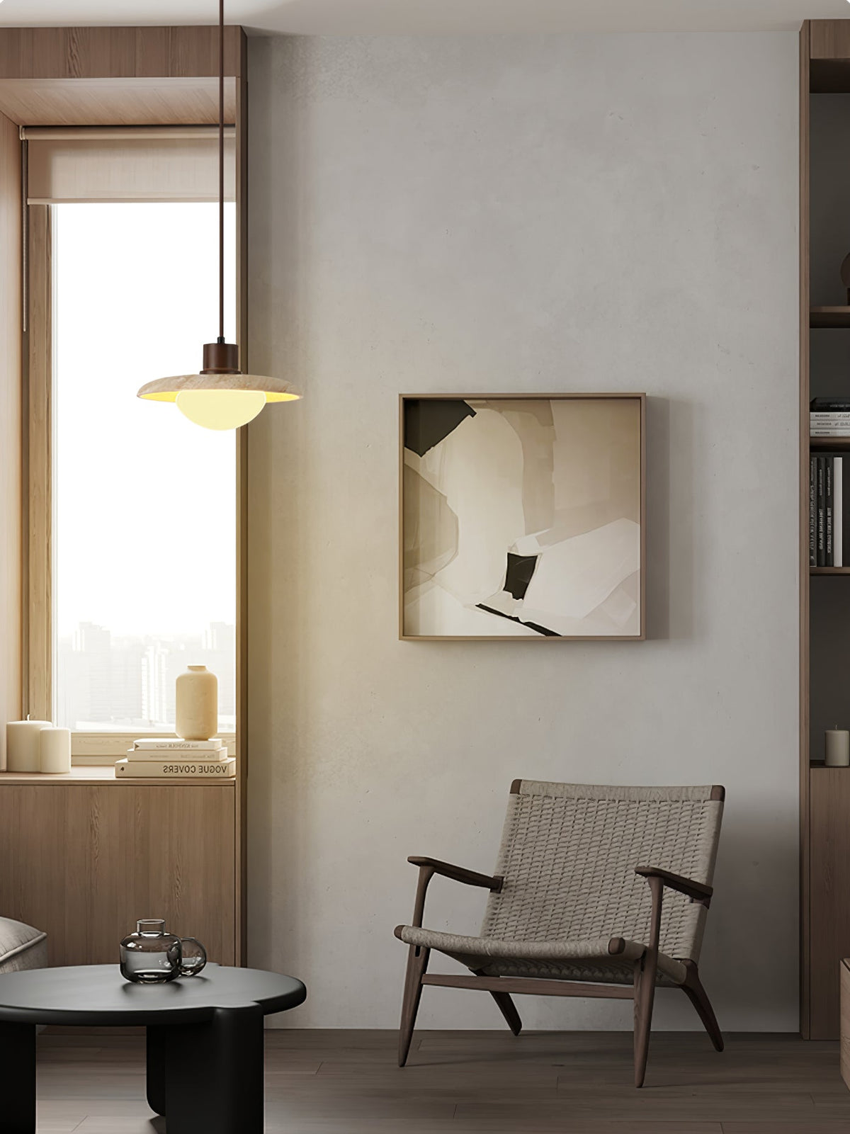 Ritta Travertine Pendant Light Six Style-Neutral Decor