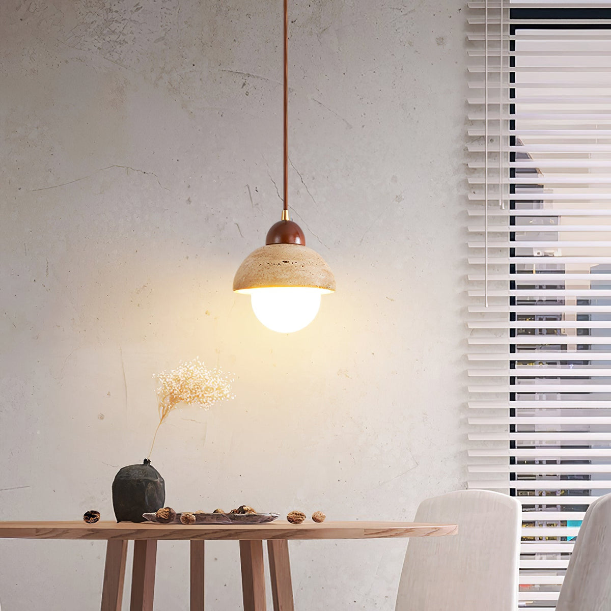 Ritta Travertine Pendant Light Six Style-Neutral Decor