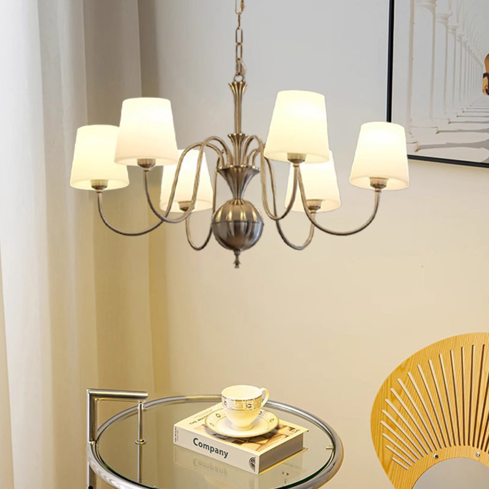 Silva Ancien Métal Verre Lustre Salle d'Étude Chambre à Coucher