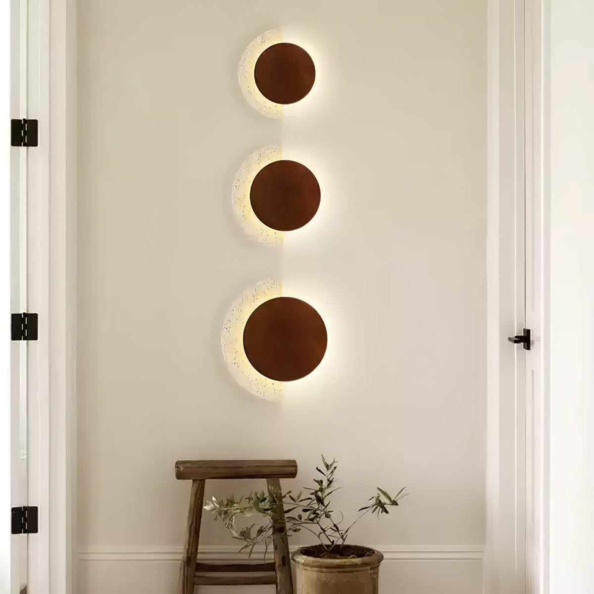 Sirixe Applique Murale Demi-Lune en Travertin-Cielum