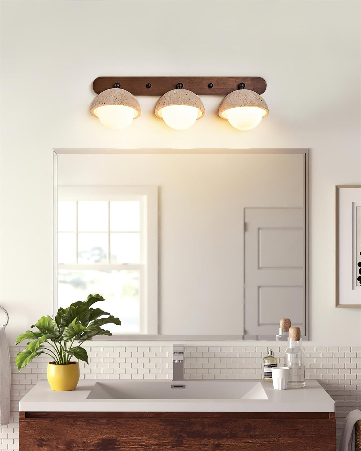 Gavilo Travertine Double Wall Lamp-Neutral Decor