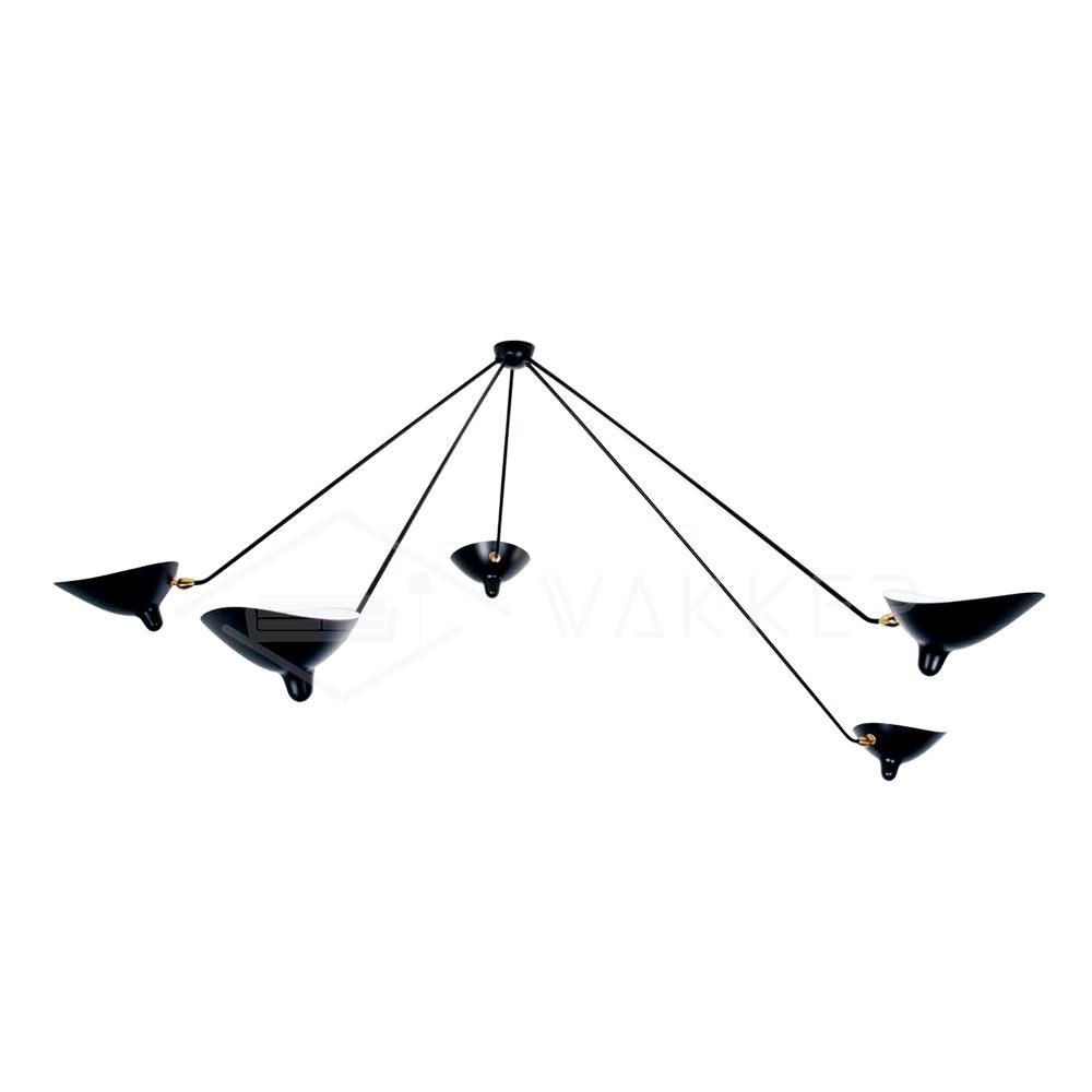 Rixor Plafonnier Trois Bras Noir Sculptural-Cielum