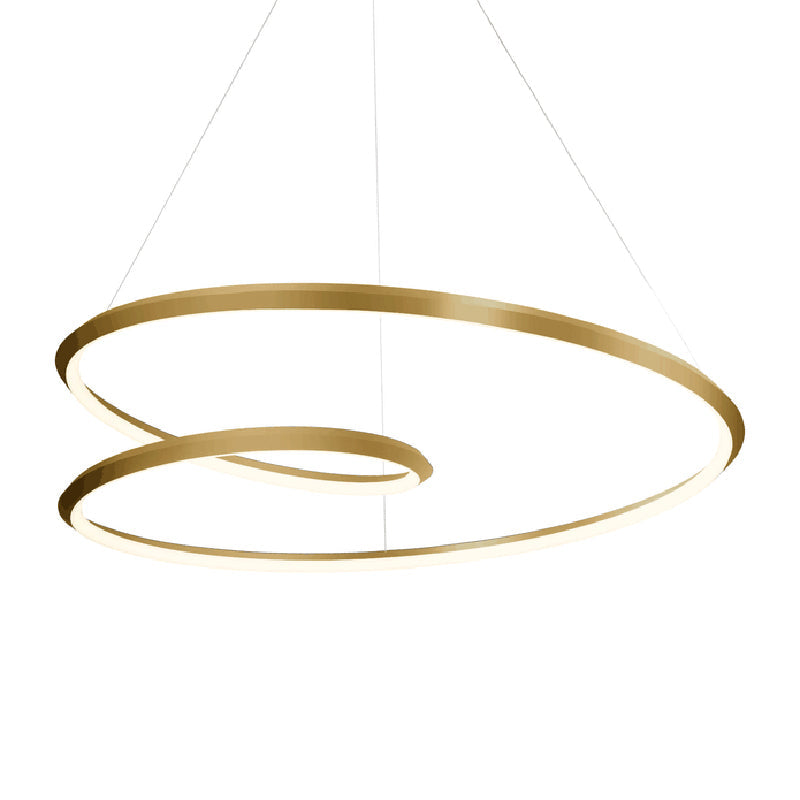 Arisha Suspension Cercle Courbé, Cuivre pur, Noir/Or, Salle à Manger/Chambre à Coucher