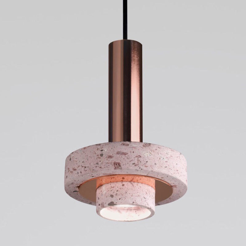Evoxa Suspension Cylindre Moderne Métal/Pierre Salle à Manger-Cielum