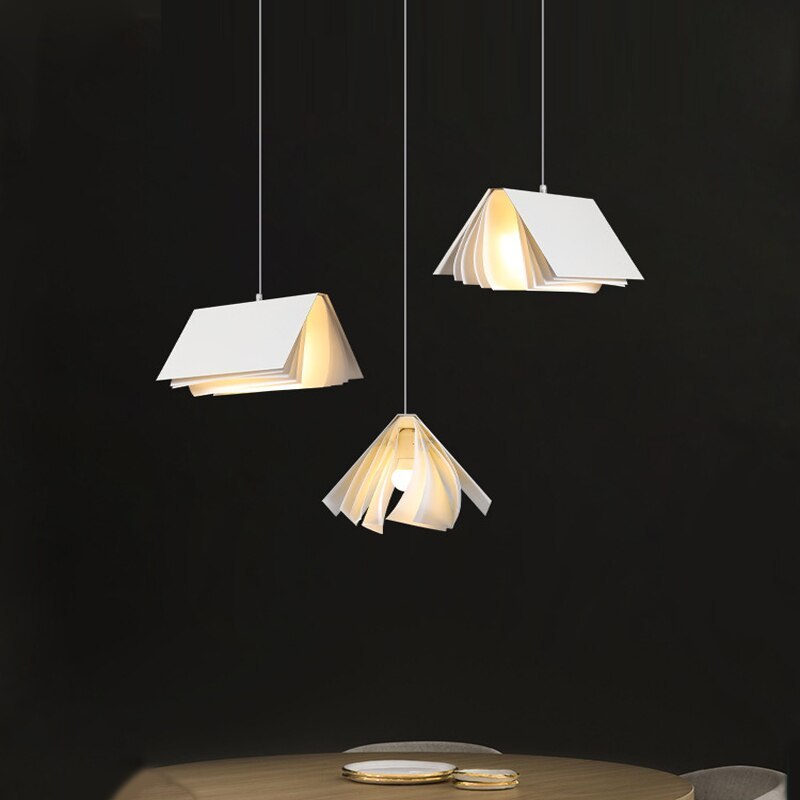 Arisha Suspension Carré Contemporaine, Métal/Tissu, Blanc/Gris, Chambre à Coucher/Librairie