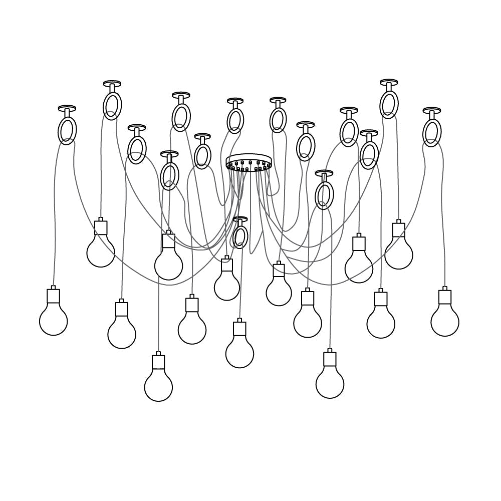 Nominex Lustre Industrial Spider Bulb Hanging-Cielum